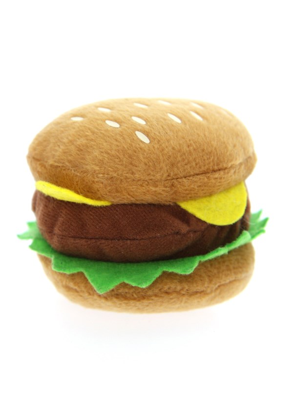 Hamburger Plush & Squeaky Hundleksak