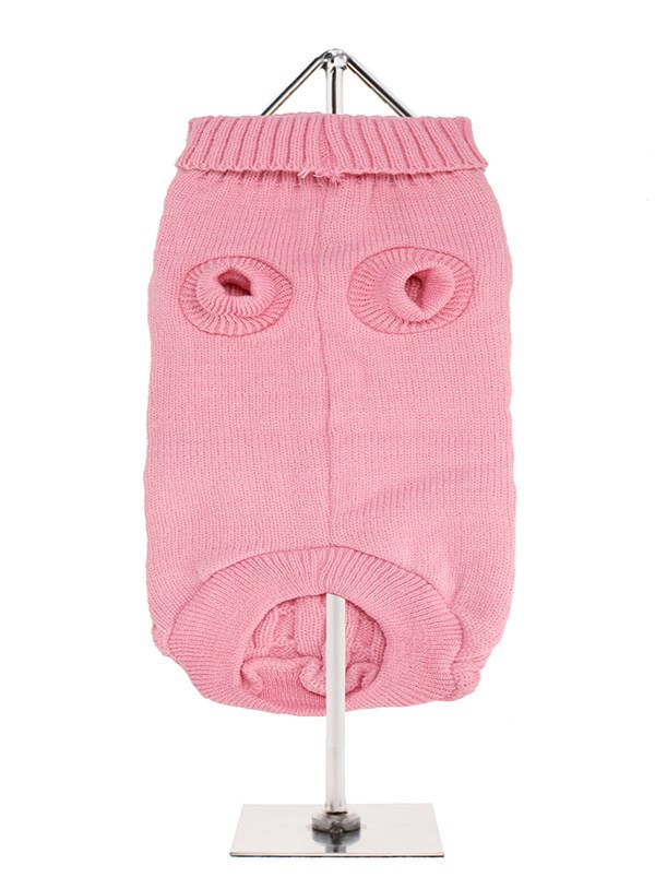 Rosa Kabelstickad Hundtröja