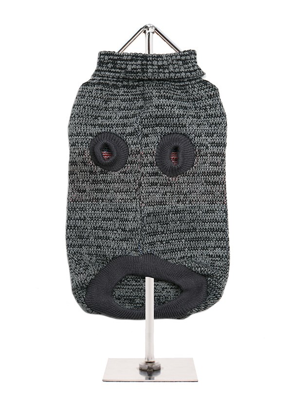 Charcoal Argyle Grå/Röd - Stickad Hundtröja