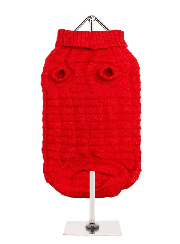 RED WAFFLE TEXTURED STICKAD HUNDTRÖJA