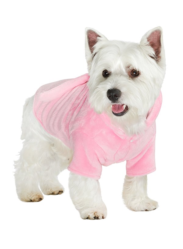 Pink Plush & Fluffy Terry - Hundbadrock
