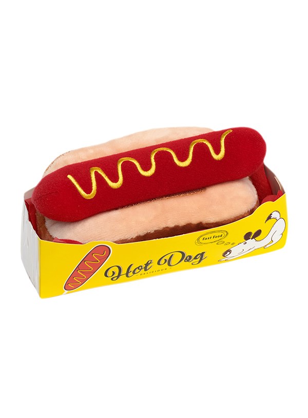 Hotdog Plush & Squeaky Hundleksak