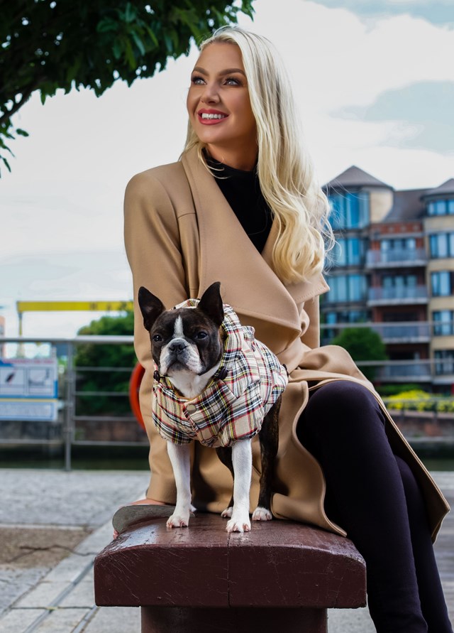 Brown Tartan Coat Hundjacka