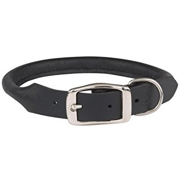 Svart Rundsytt Läderhalsband