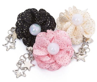 Sparkling Star Flower Bow - Svart