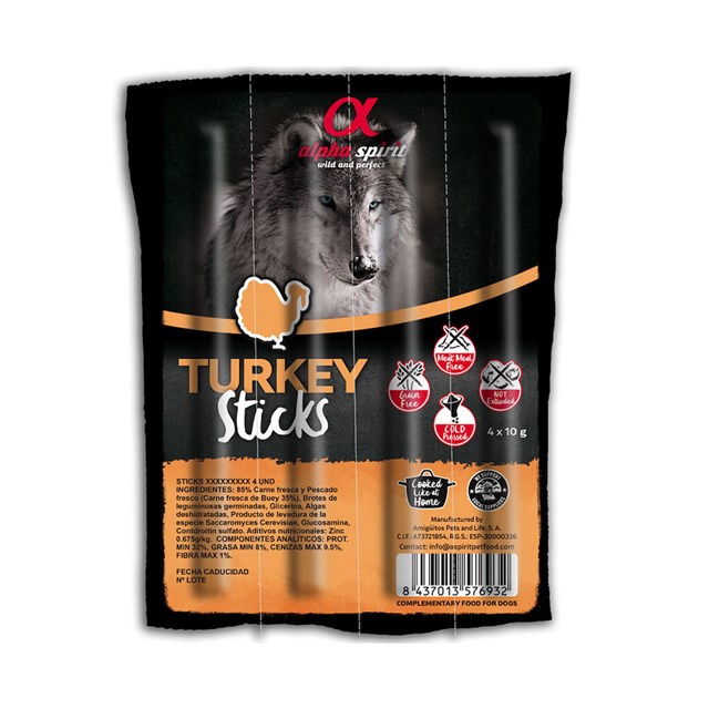 Alpha Spirit Turkey Sticks 40g