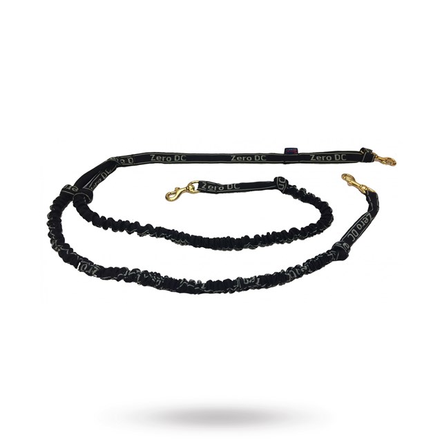ZERO DC ELASTISK DRAGLINA SVART - ÖVER 10 KG - 2.5 M FÖR 2 HUNDAR