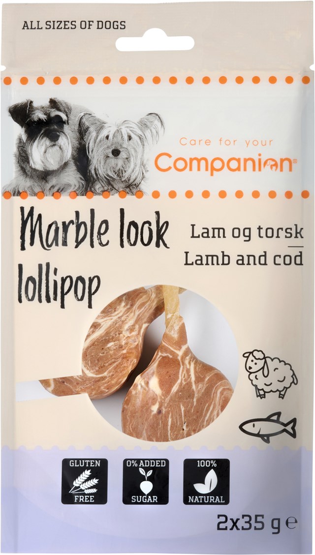 Companion Marble Lollipop Lamm & torsk 70g