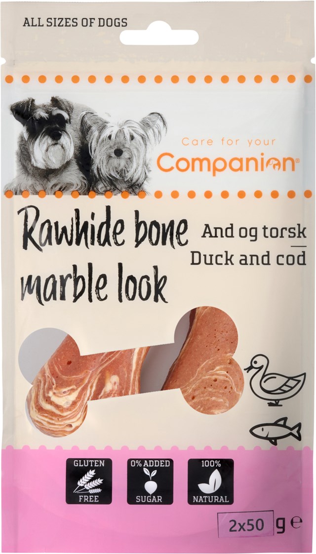 Companion Meat Wrapped Rawhide Anka & Torsk 100g