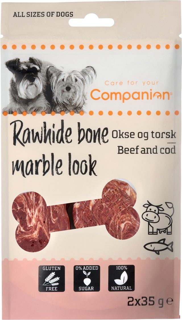Companion meat wrapped rawhide bone nötkött & torsk 100g