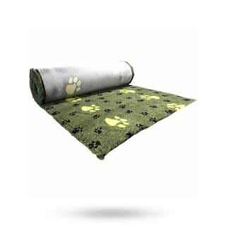 Companion Profleece Hundfäll - Grön/svart Med Tassar 100x75 Cm