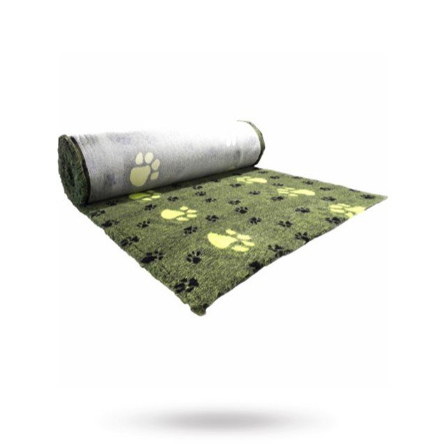 Companion ProFleece Hundfäll - Grön/Svart Med Tassar 100x75 cm