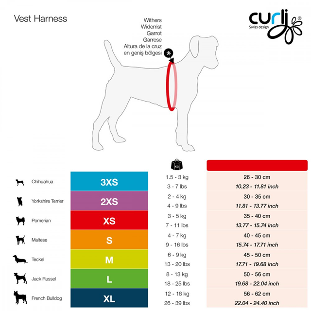 Curli Vest Sele Air-Mesh Svart 2XS
