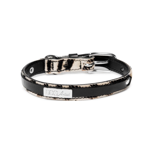 LUCKY ZEBRA - Läder Hundhalsband