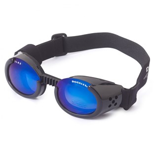 Hundglasögon Ils - Shiny Black / Blue Lens