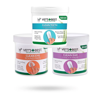 Kit Med Vet's Best Teeth Pads 50-pack, Ear Pads 50-pack & Eye Pads 100-pack