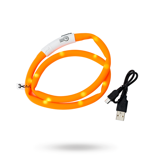 Dogman Blinkhalsband LED Orange