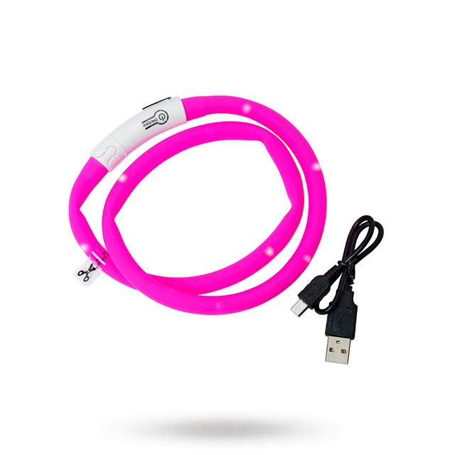 Dogman Blinkhalsband LED Rosa