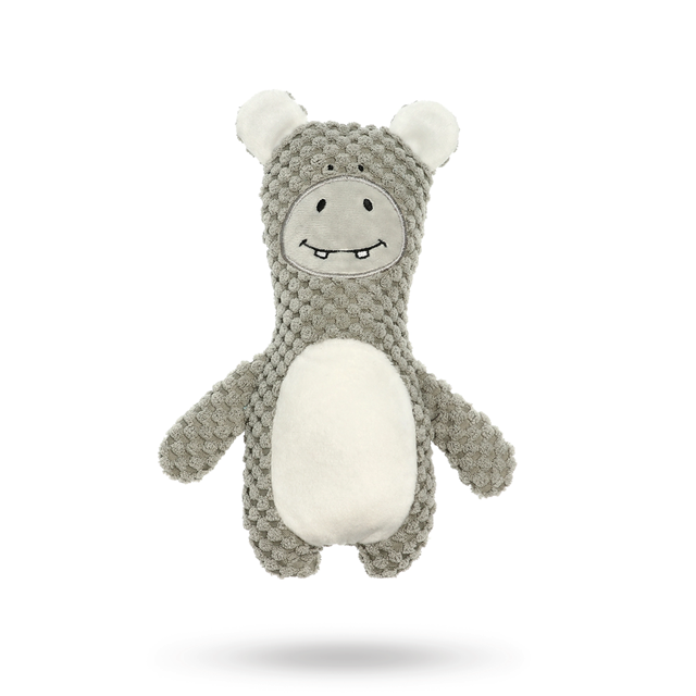 Dogman HippoSoft Grå - Mjuk hundleksak med pip