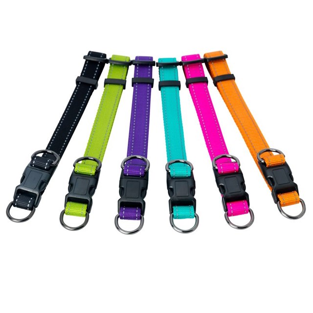 Dogman Nylonhalsband Iris ställbart - Rosa