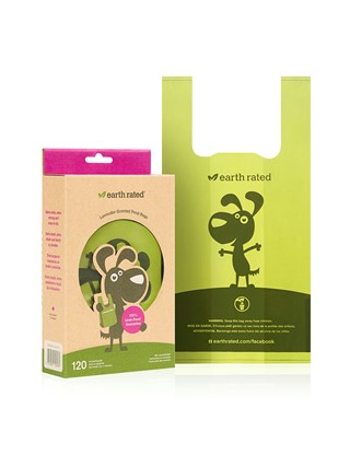 Earth Rated Miljövänliga Bajspåsar Med Handtag 120st Lavendel