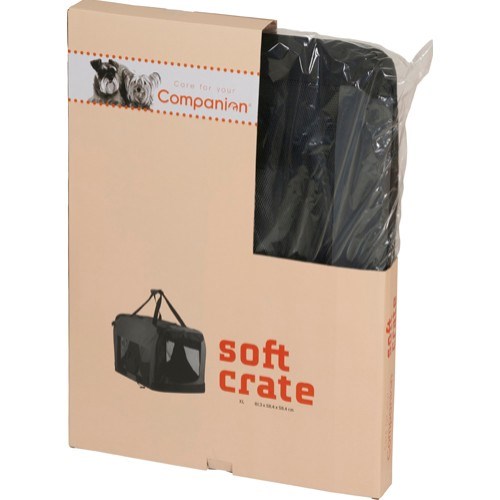 Companion Pet Soft Crate Transportbur - Grå/Svart