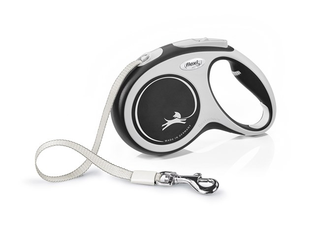 Flexi New Comfort Koppel Med Band 5 m - Svart