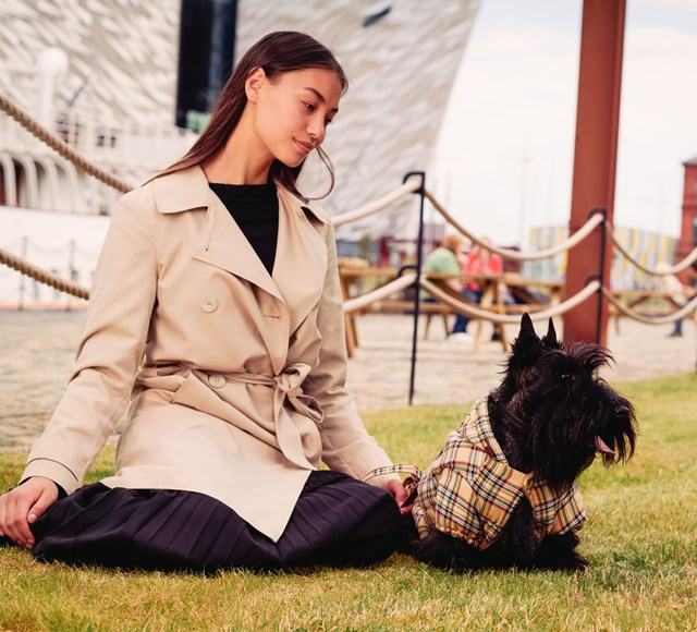 Brown Tartan Coat Hundjacka