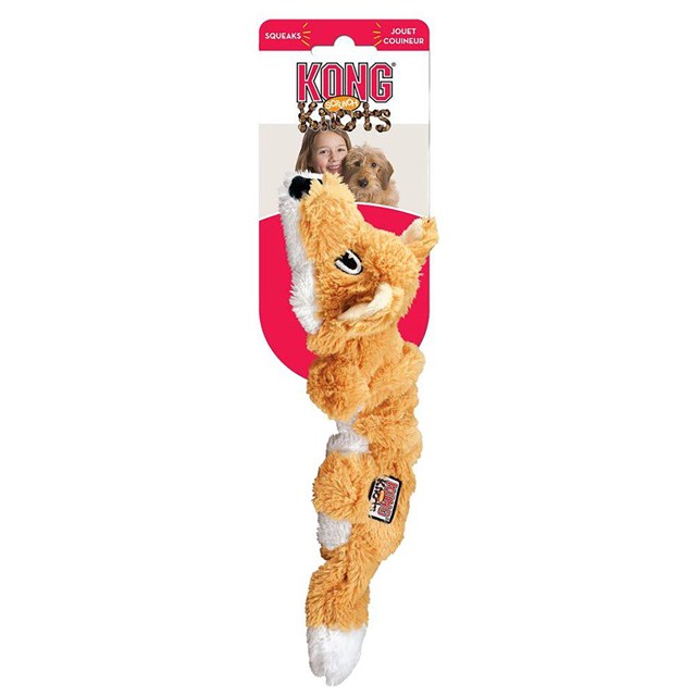 Kong Scrunch Knots Fox - Mjuk hundleksak med pip