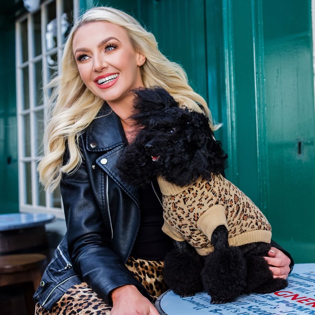 Leopard Print - STICKAD HUNDTRÖJA
