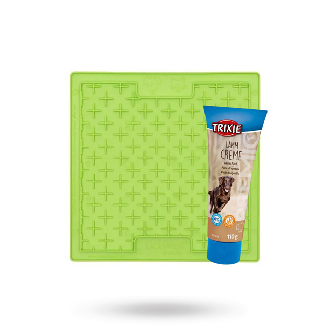 Lickimat Buddy Grön inkl Trixie Lammpaté Kit