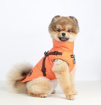 Mountaineer II Orange - Fodrat Hundtäcke med Integrerad Sele