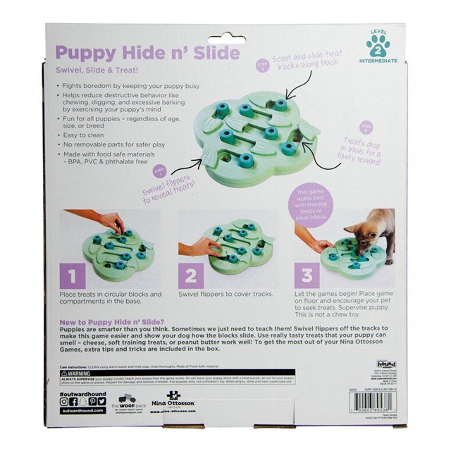 Nina Ottosson Puppy Hide N Slide Grön - Aktiveringsleksak
