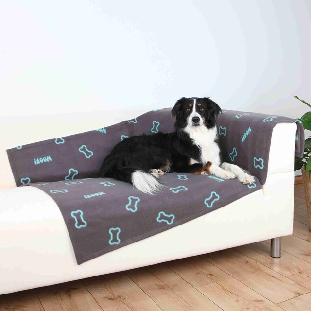 Trixie Barney Fleece Filt - Svart Med Tass 100x70 cm