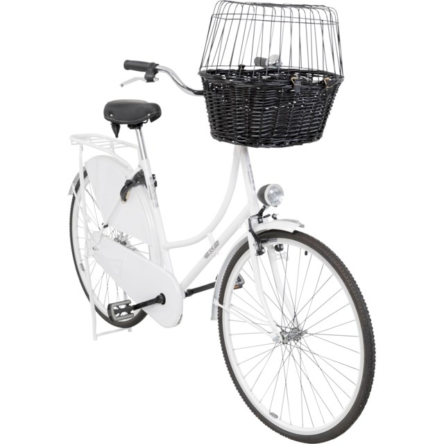 Cykelkorg med galler för hundar upp till 5 kg - svart