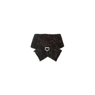 Crystal Heart Scarf Black Large