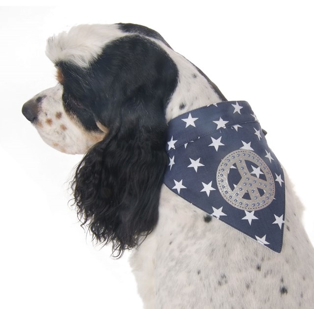 Peace Star Scarf Navy - XL
