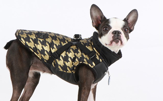 Dogstooth Black - Hundtäcke med Integrerad Sele
