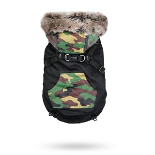 Orson Black Camo - Hundtäcke Med Luva Och Integrerad Sele