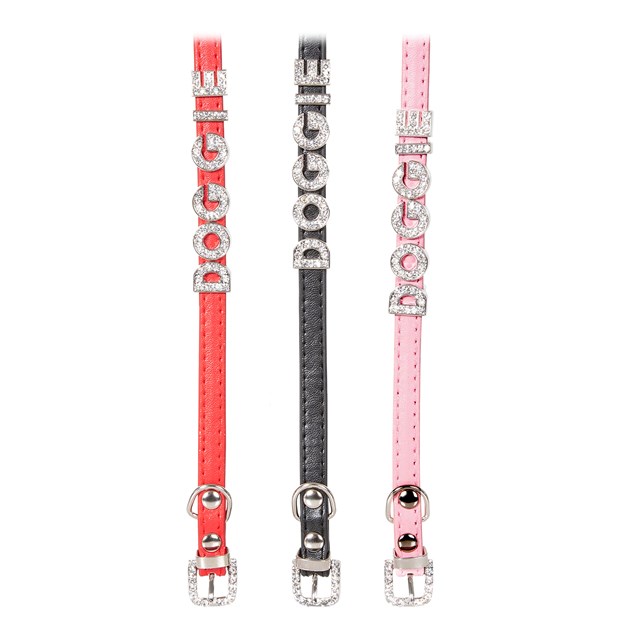 Personligt Hundhalsband Glitter Svart