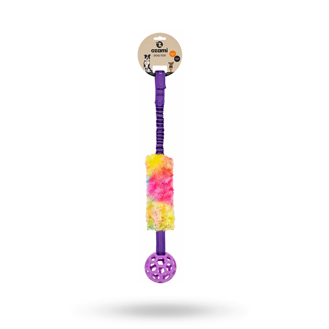 Play-n-tug Unicorn Kampleksak med kort fuskpäls och boll 65 cm