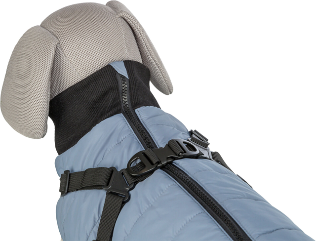 Pontis Hundtäcke med integrerad sele - Blå/Grå