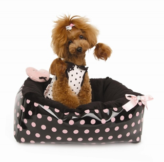 Polkadot Ease Hundbädd Rosa Medium
