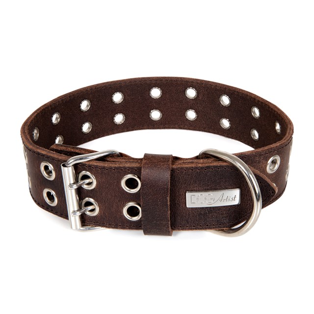 ROCK Dark Brown - Läder Hundhalsband