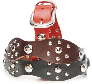 Silver Leather Collar - Brun