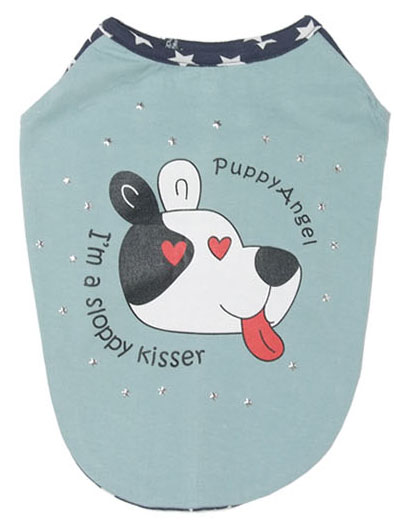 Kiss with Love T-shirt Blue - Small - Hundkläder