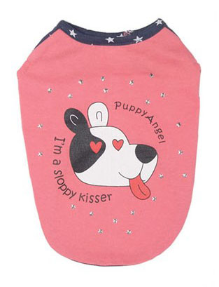 Kiss with Love T-shirt Pink - Hundkläder