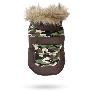 Two-tone Camouflage Quilted Parka Hundjacka