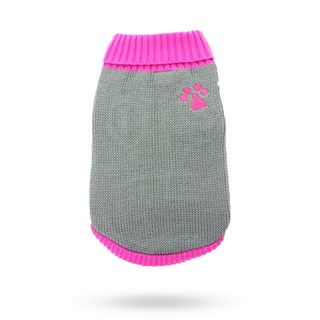 Pink Paw Sweater - Stickad Hundtröja