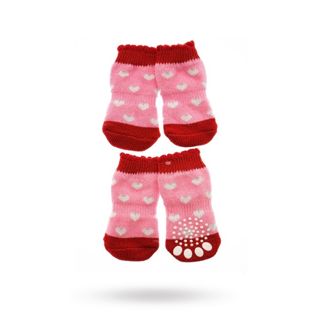 Glitter Hearts - Hundstrumpor med Antiglid